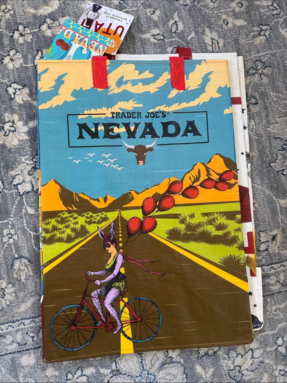 NWT 5 Trader Joe's Reusable Tote Bag Set — Colorful State & Camp Designs - Picture 9 of 12